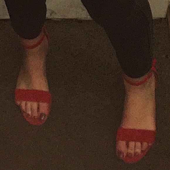 Italian Shoemakers Shoes - Real Italian Red suede sandals with a 0.75" inch heel by Borgo Giannotti